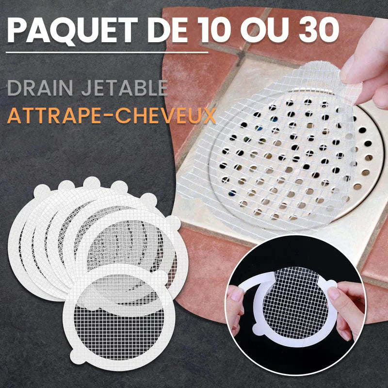 Attrape-cheveux jetable pour le drain de douche