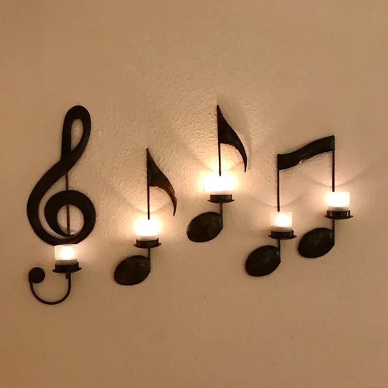 Applique Murale Note de Musique Noire