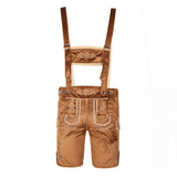 Lederhosen court pour hommes avec bretelles et chemise - Leander