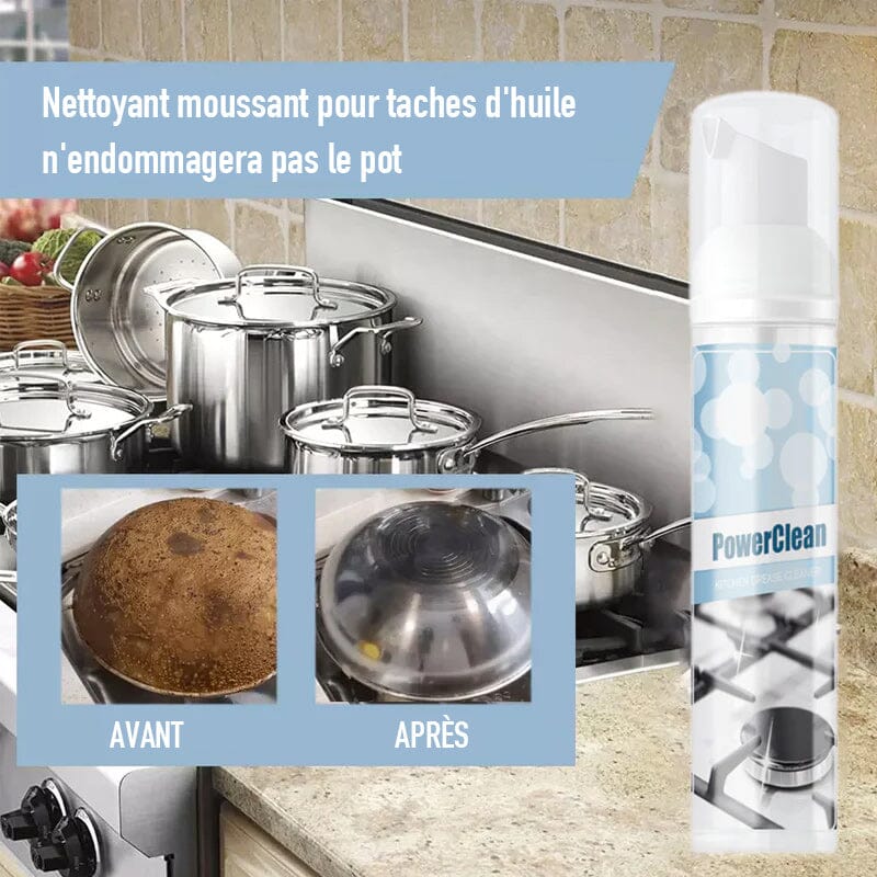 Nettoyant moussant anti-taches d'huile pour la cuisine