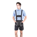 Lederhosen court pour hommes avec bretelles et chemise - Leander